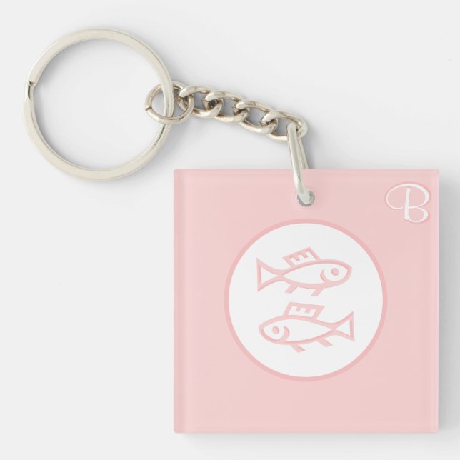 Rosa Monogrammed Keychains - Zodiac - Pisces (Framsidan)