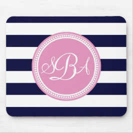 Rosa Monogrammed Personligen Blue Rand Musmatta