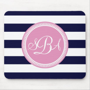 Rosa Monogrammed Personligen Blue Rand Musmatta