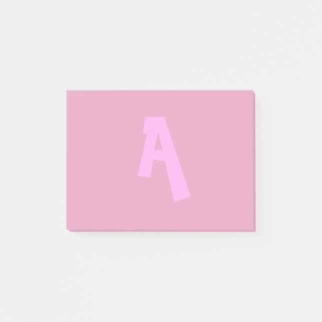 Rosa Monogrammed Post IT Notes Post-it Block (Framsida)