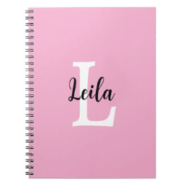 Rosa monogramnamnskrift Personlig design Anteckningsbok