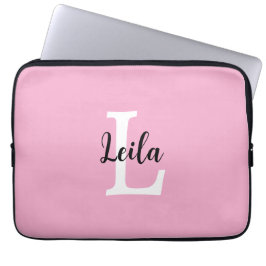 Rosa monogramnamnskrift Personlig design Laptop Fodral
