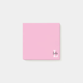 Rosa monogramnamnskrift Personlig design Post-it Block
