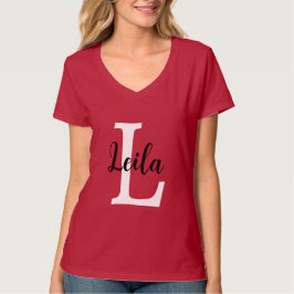 Rosa monogramnamnskrift Personlig design T Shirt