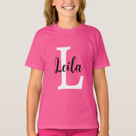 Rosa monogramnamnskrift Personlig design T Shirt