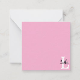 Rosa monogramnamnskript Personlig design Anteckningskort