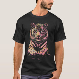 Rosa monokrom tiger t shirt