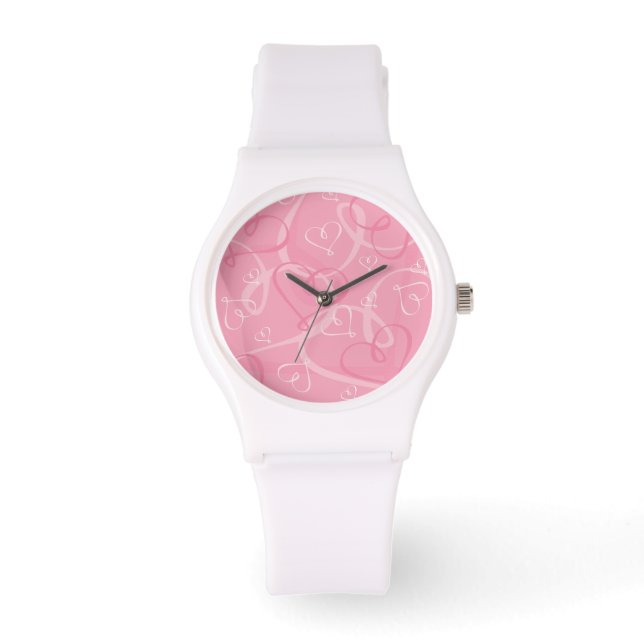 Rosa mönster armbandsur (Framsida)