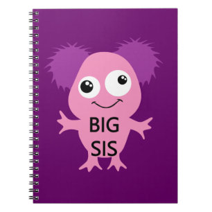 Rosa Monster Big Sister Anteckningsbok Med Spiral