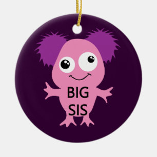 Rosa Monster Big Sister Julgransprydnad Keramik