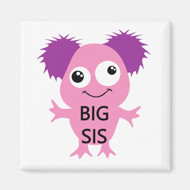 Rosa Monster Big Sister Magnet (Framsidan)