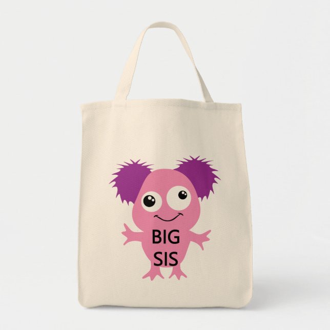 Rosa Monster Big Sister Tygkasse (Framsidan)