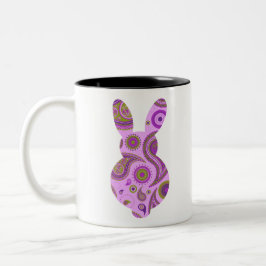 Rosa Mönster Bunny Shape Två-Tonad Mugg