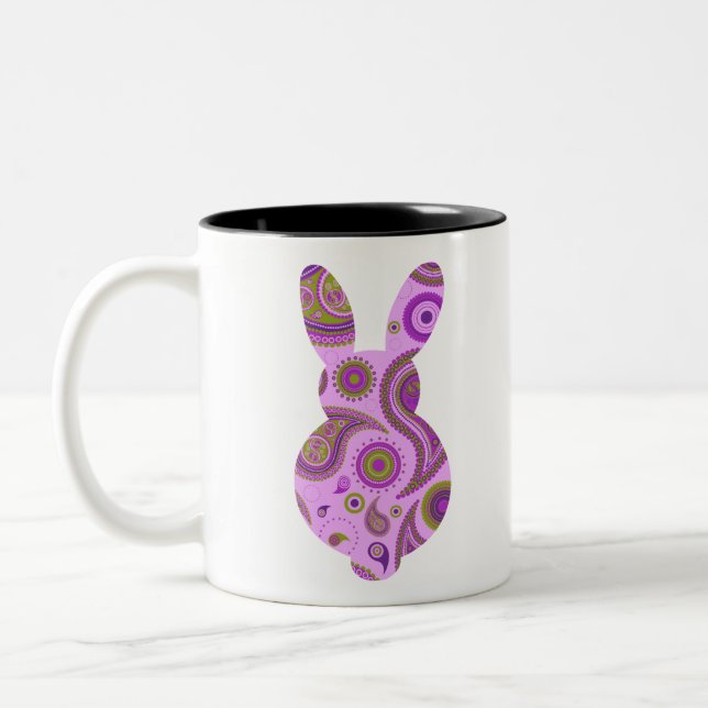 Rosa Mönster Bunny Shape Två-Tonad Mugg (Vänster)