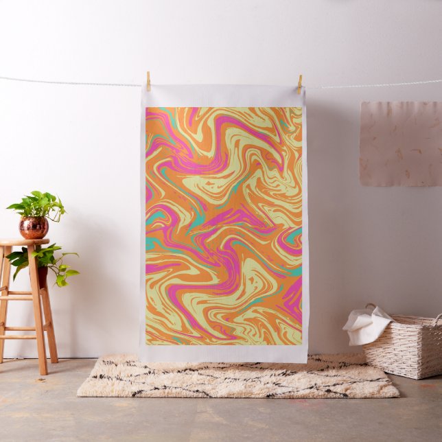 Rosa Mönster Fabric i flytande Abstrakt Tyg (In Situ)