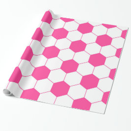 Rosa mönster för fotbollfotbollboll presentpapper