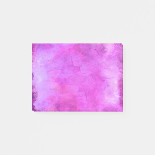Rosa mönster för hallonvattenfärgstruktur post-it block (Framsida)