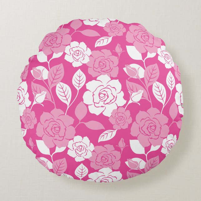 ROSA MÖNSTER I ROSA RUND KUDDE (Framsidan)