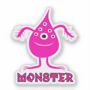 Rosa monster klistermärken