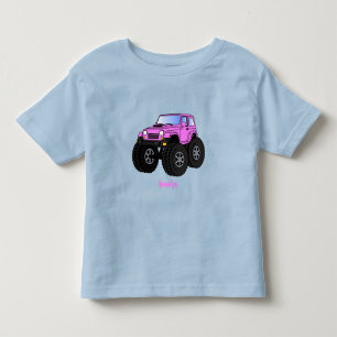 Rosa monster lastbil tecknad illustration t shirt