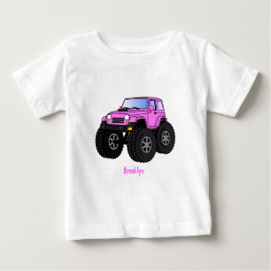 Rosa monster lastbil tecknad illustration t shirt
