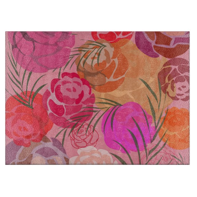Rosa mönster med blommor och växter (Framsidan)