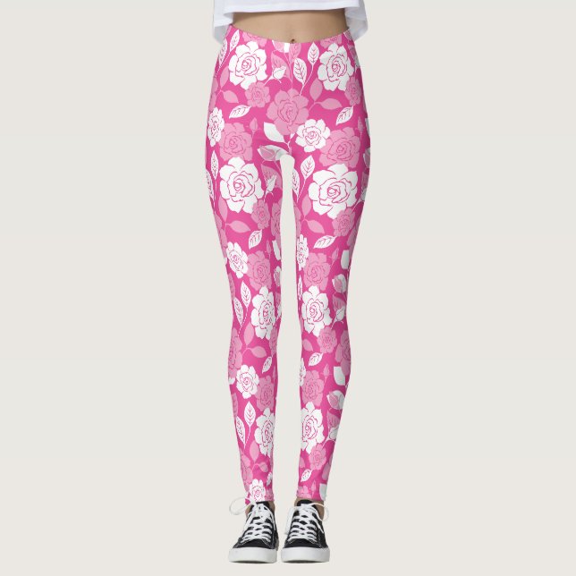 ROSA MÖNSTER (ROSA) LEGGINGS (Framsida)
