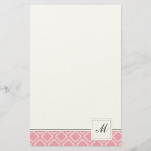 Rosa Mönster Stationery Brevpapper