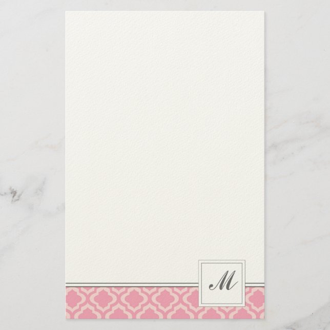 Rosa Mönster Stationery Brevpapper (Framsida)