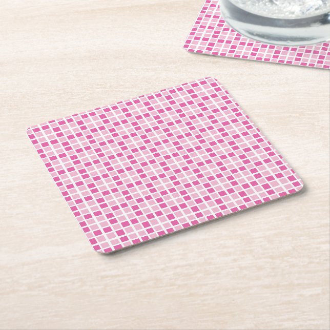 Rosa Mönster Underlägg Papper Kvadrat (Vinklad)