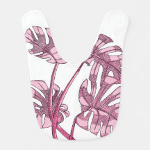 Rosa Monstera Baby bib