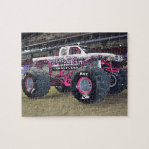 Rosa monstertruck pussel