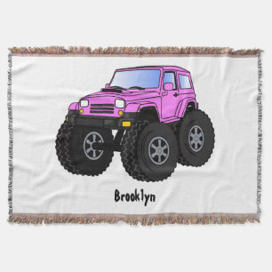 Rosa monstertruck serieillustration filt