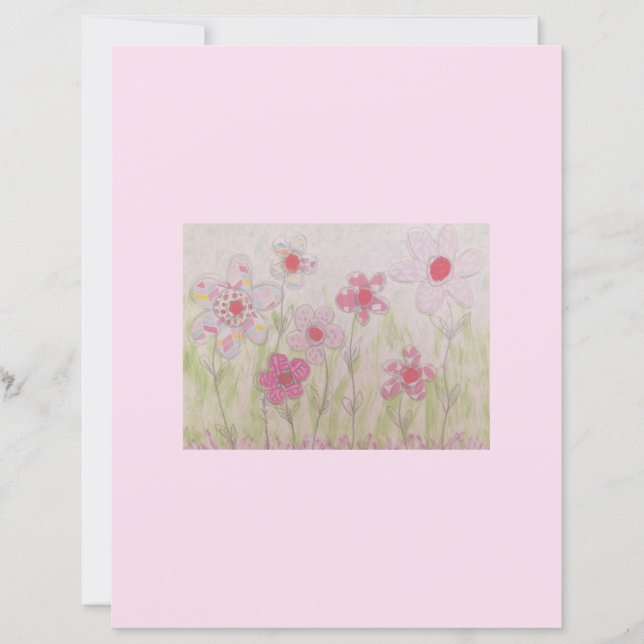 Rosa mönstrade blommor Scrapbookpapper (Framsida)