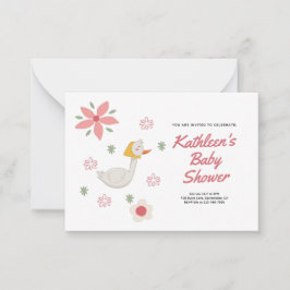 Rosa Mor Goose Baby Shower-inbjudan Anteckningskort