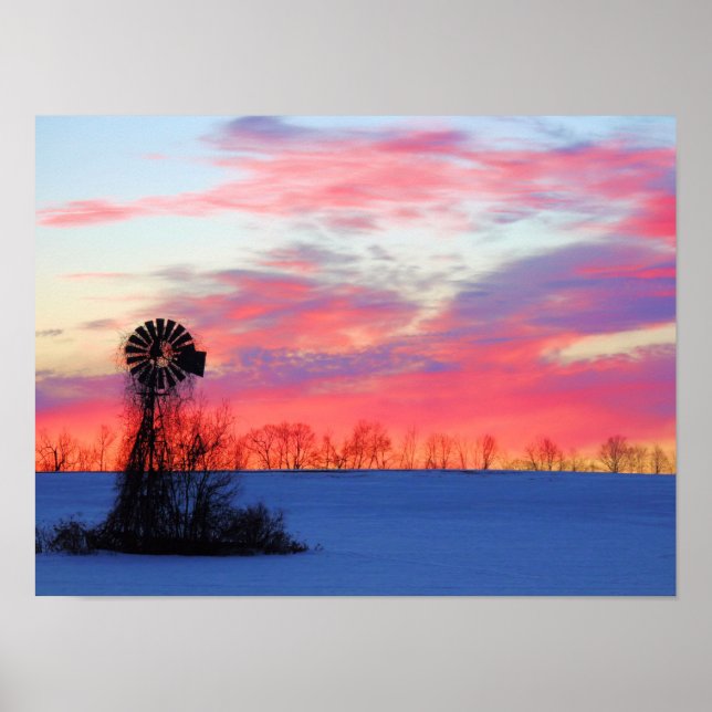 Rosa Morgon Sunrise Poster (Framsidan)