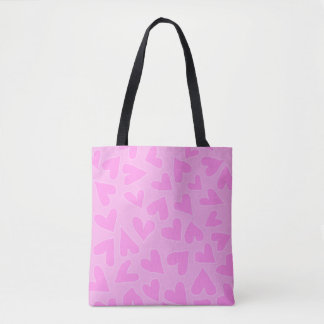 ROSA MÖRK HEARTS TOTE BAG TYGKASSE