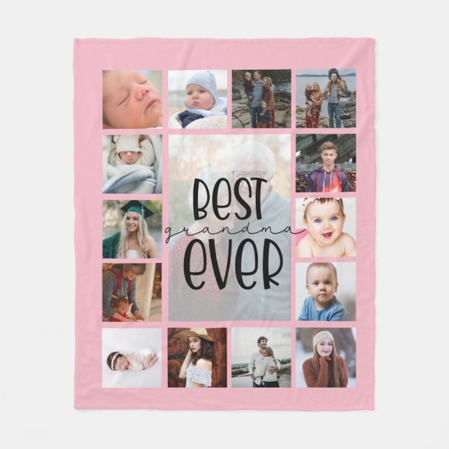 Rosa morma fotocollage Fleece Blanket (Framsidan)