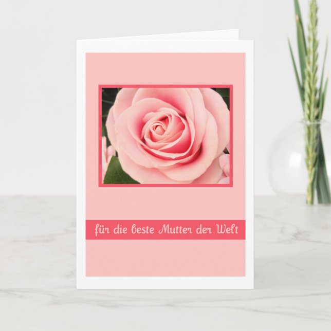 rosa mors dag ro hälsningskort german kort (Framsida)