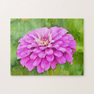 Rosa Morsa Flower Watercolor Stil Art Pussel