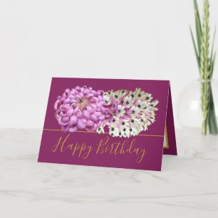 Rosa Morsa & White Orchids Blommigt Bouquet Birthd Kort