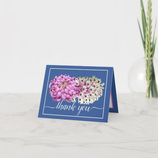 Rosa Morsa & White Orchids Blommigt Chic Tack Kort (Framsida)