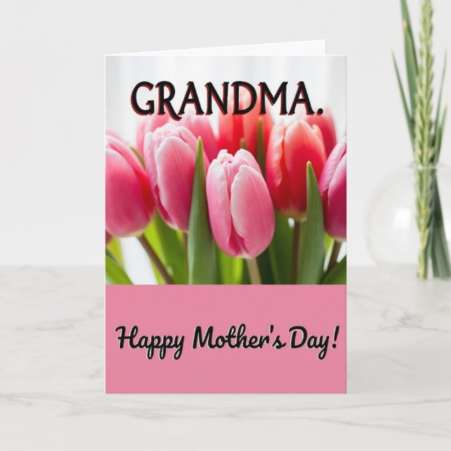 Rosa Morsdags kort till Mormor (Framsida)