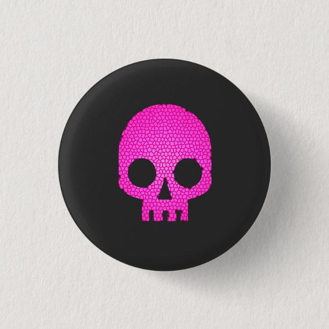 Rosa Mosaic Skull T-Shirt Knapp (Framsida)
