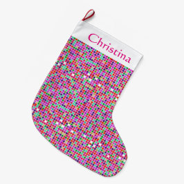 Rosa Mosaic Tiles Stor julklapp Julstrumpa
