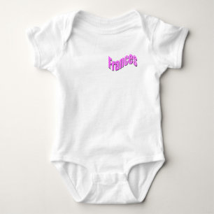 Rosa mosaik Frances namn, baby bodysuit T Shirt