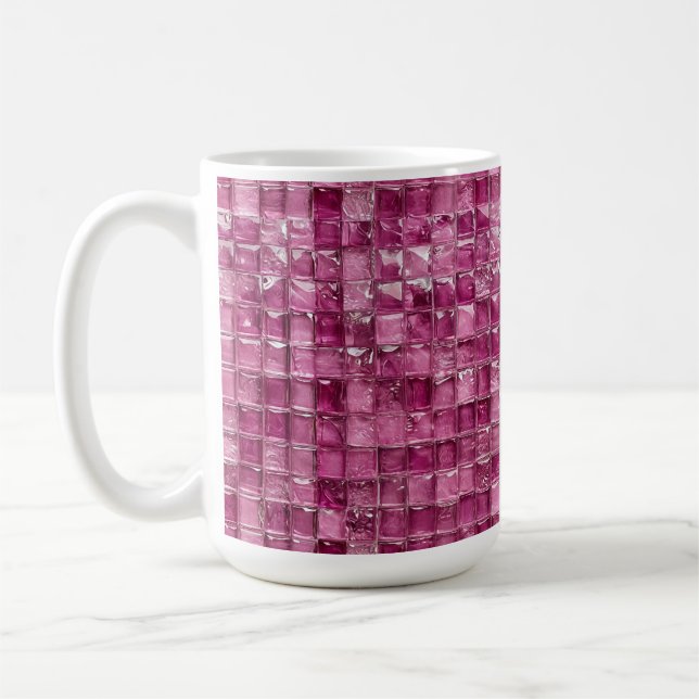 Rosa mosaikmönster kaffemugg (Vänster)
