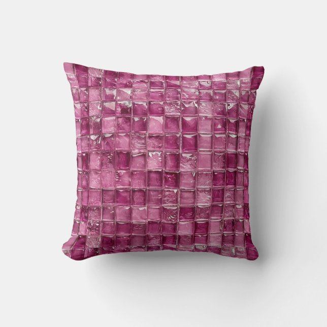 Rosa mosaikmönster kudde (Framsida)