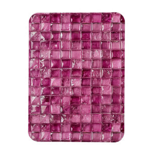 Rosa mosaikmönster magnet