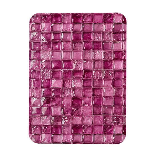 Rosa mosaikmönster magnet (Vertikal)
